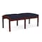 Lesro Lenox Wood 2 Seat Bench Wood Frame, Mahogany, OH Navy Upholstery LW2001 - alternate 2